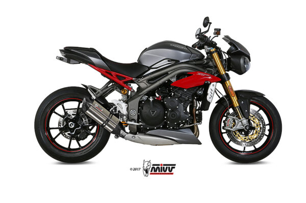 Escape Mivv Slip-On Suono St. Steel con tapa carbono Triumph Speed Triple 2016-17