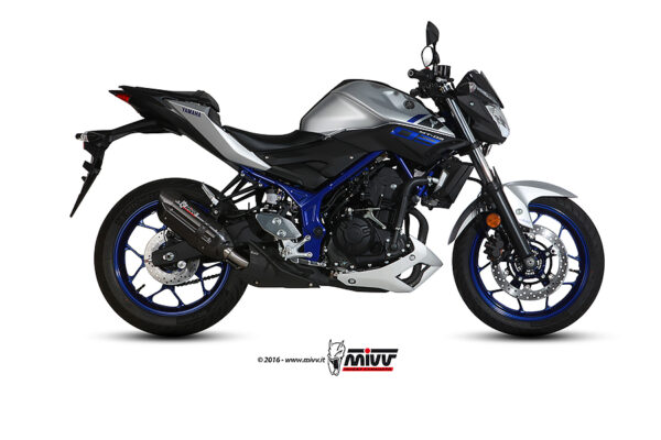 Escape Mivv Slip-On Suono black con tapa carbono Yamaha MT-03 2016-24